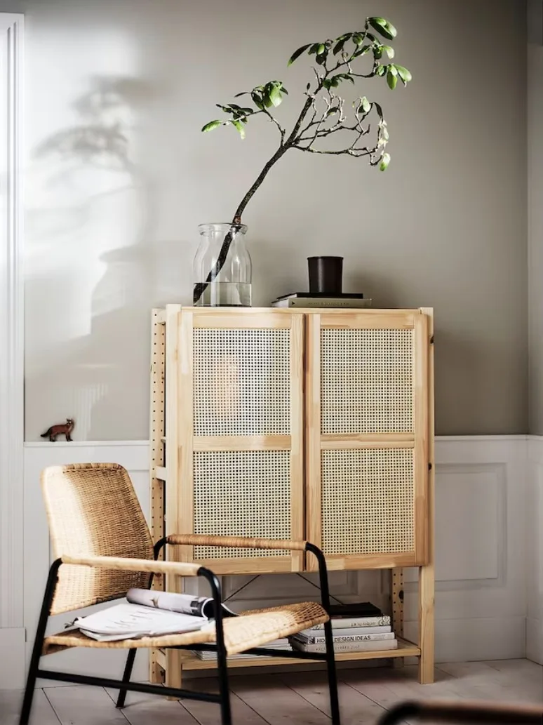 meuble ikea ivar en cannage